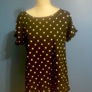 Umgee Black and Cream Polka Dot Tunic Size S